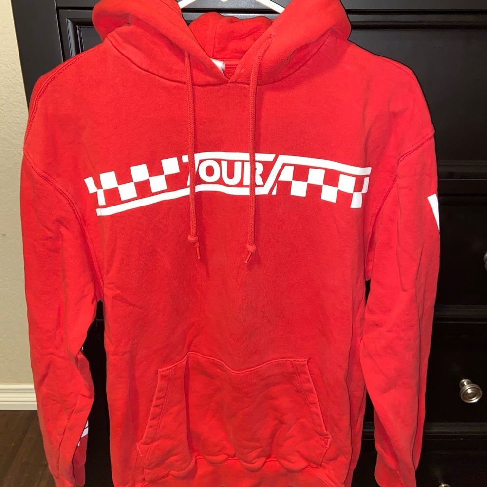 Red Justin Bieber Purpose Tour merch hoodie